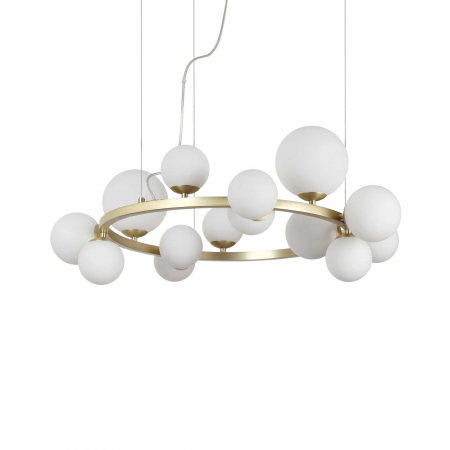 Lampa suspendata PERLAGE SP14, auriu/alb, diametru 85 cm - IDEAL LUX