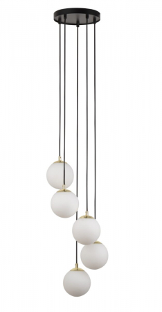Lampi suspendate - Lampa suspendata PIANO V, negru/alb/auriu, 20 cm
