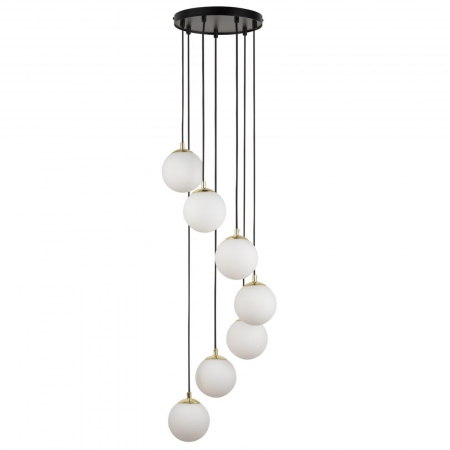 PROMOTII - Lampa suspendata PIANO VII, negru/alb/auriu, 25 cm