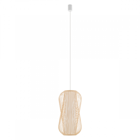 Lampa suspendata PUKET L, lemn/alb, 1*E27, diametru 30 cm - NOWODVORSKI