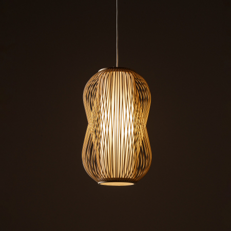 Lampa suspendata PUKET M, lemn/alb, 1*E27, diametru 26 cm - NOWODVORSKI [1]