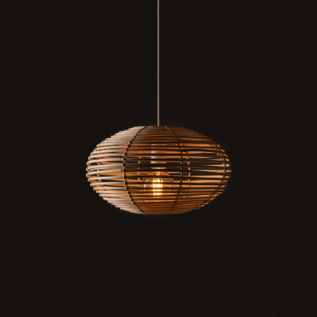 Lampa suspendata RATTAN S, lemn/alb, 1*E27, diametru 40 cm - NOWODVORSKI [2]