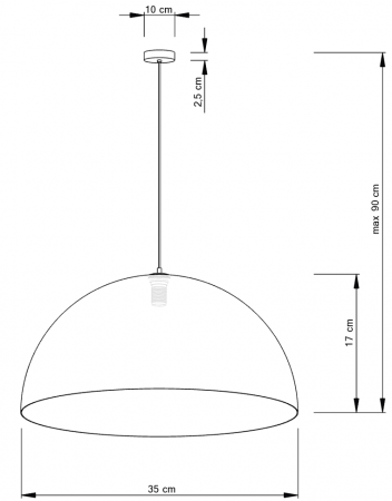 Lampa suspendata SFERA alb/auriu, diametru 35 cm - sigma [2]
