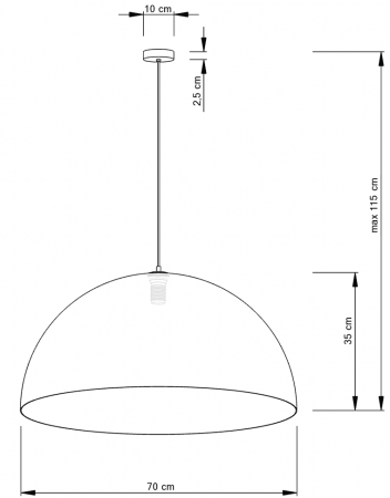 Lampa suspendata SFERA alb/auriu, diametru 90 cm - sigma [2]