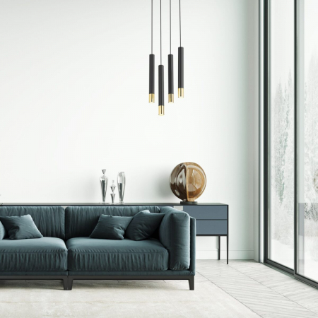 Lampa suspendata alba cu auriu SOPEL GRAND IV, 28 cm - sigma [4]