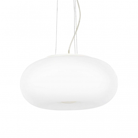 Iluminat zona living - Lampa suspendata ULISSE SP3, alb, diametru 52 cm - IDEAL LUX