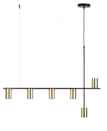 Lampi suspendate - Lampa suspendata VENDO VI, negru/auriu, 6*GU10, lungime 90 cm - SIGMA
