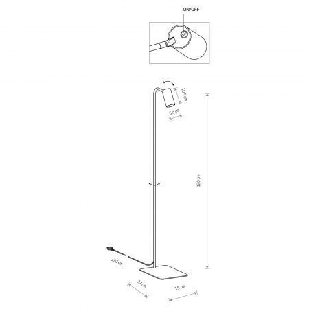 Lampadar MONO I alb, inaltime 120 cm - NOWODVORSKI 7704 [1]
