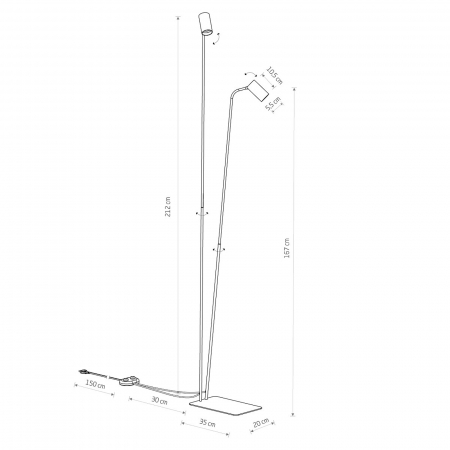 Lampadar MONO II alb, inaltime 212 cm - NOWODVORSKI 7705 [1]