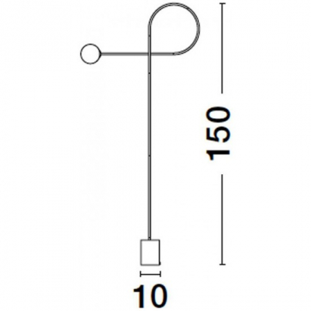 Lampadar DEDALO, negru/alb, 1*G9, inaltime 150 cm - NOVA LUCE [5]