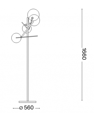 Lampadar EQUINOXE PT4, crom, inaltime 166 cm - IDEAL LUX [1]