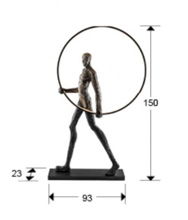 Lampadar LED tip statuie masculina CAMINANTE, negru, 3000K, 370 lm, inaltime 150 cm - SCHULLER [3]