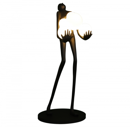 Lampadar WOMAN, negru/alb, înălțime 180 cm [2]