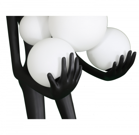 Lampadar WOMAN, negru/alb, înălțime 180 cm [3]