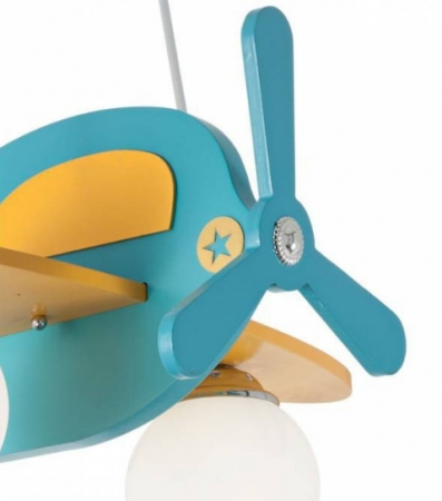 Lustra copii AVION SP3, albastru/galben, 3*E14, lungime 51 cm - IDEAL LUX [2]
