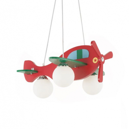 Lampi suspendate - Lustra copii AVION SP3, multicolor, 3*E14, lungime 51 cm - IDEAL LUX