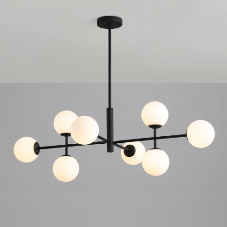 Lustra DORIS, negru/alb, 8*G9, lungime 95 cm - ACB