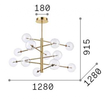 Candelabru EQUINOXE SP12, alama, diametru 128 cm - IDEAL LUX [3]