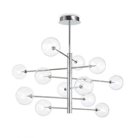 Corpuri de iluminat - INTERIOR - Candelabru EQUINOXE SP12, crom, diametru 128 cm - IDEAL LUX