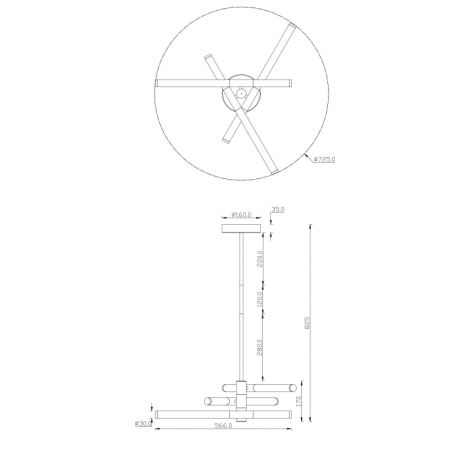 Lustra LED AXIS, alb/auriu, 28W, 3000K, diametru 72.5 cm - MAYTONI [2]