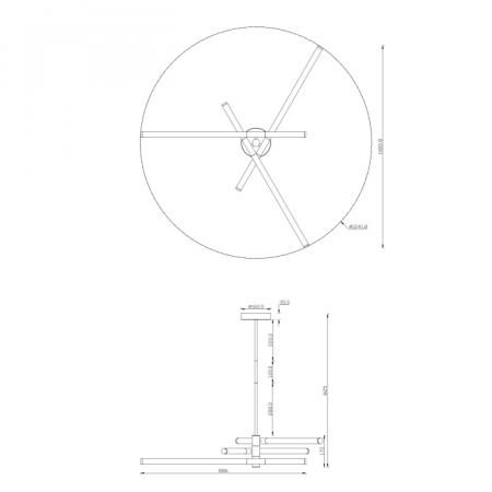 Lustra LED AXIS, alb/auriu, 40W, 3000K, diametru 124 cm - MAYTONI [3]
