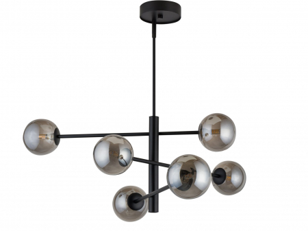Lampi suspendate - Lustra ORO VI, negru/gri, 6*G9, 12W, lungime 83 cm - SIGMA