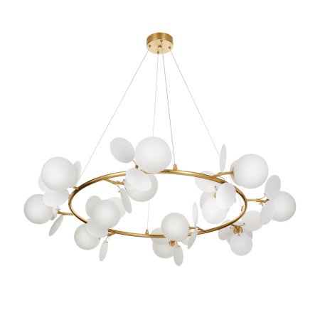 Lampi suspendate - Lustră suspendată CHIC, alb/auriu, 105 cm - STEP INTO DESIGN