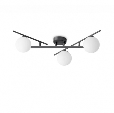 Lustra tip plafoniera ATLAS, negru/alb, 3*G9, lungime 50 cm - IDEAL LUX