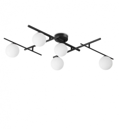 Plafoniere - Lustra tip plafoniera ATLAS, negru/alb, 5*G9, lungime 106 cm - IDEAL LUX
