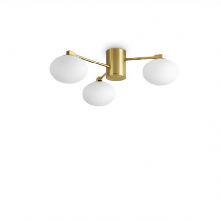 Corpuri de iluminat - INTERIOR - Lustra tip plafoniera HERMES III, alama/alb, 3*G9, diametru 60 cm - IDEAL LUX