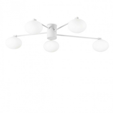 Lustra tip plafoniera HERMES V, alb, 5*G9, diametru 90 cm - IDEAL LUX