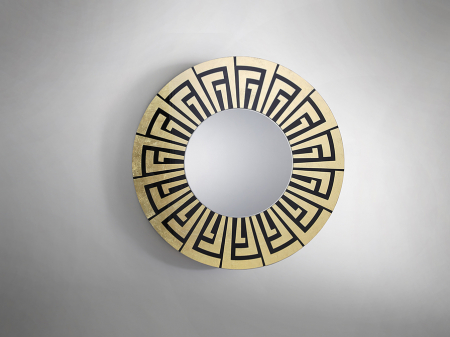 Oglinda decorativa rotunda AQUILES, auriu/negru, diametru 90 cm - SCHULLER [2]