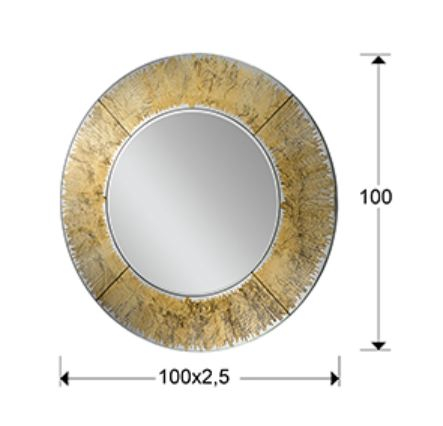 Oglinda decorativa rotunda AURORA, rama aurie, diametru 100 cm - SCHULLER [2]