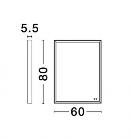 Oglinda dreptunghiulara LED AMBOR, iluminare frontala, 1423 lm, IP44, intrerupator touch, functie dezaburire, 60*80 cm - NOVA LUCE [4]