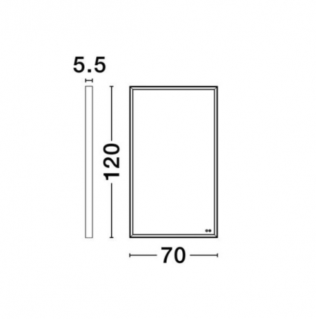Oglinda dreptunghiulara LED AMBOR, iluminare frontala, rama aurie, 2556 lm, IP44, intrerupator touch, functie dezaburire, 70*120 cm - NOVA LUCE [4]
