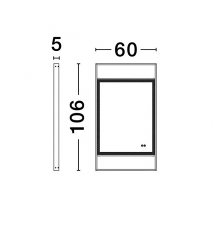 Oglinda dreptunghiulara LED DOUL, iluminare frontala, 426 lm, IP44, intrerupator touch, functie dezaburire, 60*106 cm - NOVA LUCE [5]