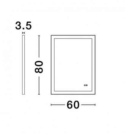 Oglinda dreptunghiulara LED DECA, iluminare frontala, 734 lm, IP44, intrerupator touch, functie dezaburire, 60*80 cm - NOVA LUCE [4]
