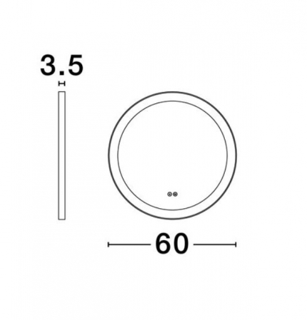 Oglinda rotunda LED URAL, iluminare frontala, 682 lm, IP44, intrerupator touch, functie dezaburire, diametru 60 cm - NOVA LUCE [5]