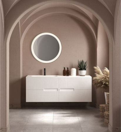 Oglinzi - Oglinda rotunda LED URAL, iluminare frontala, 682 lm, IP44, intrerupator touch, functie dezaburire, diametru 60 cm - NOVA LUCE