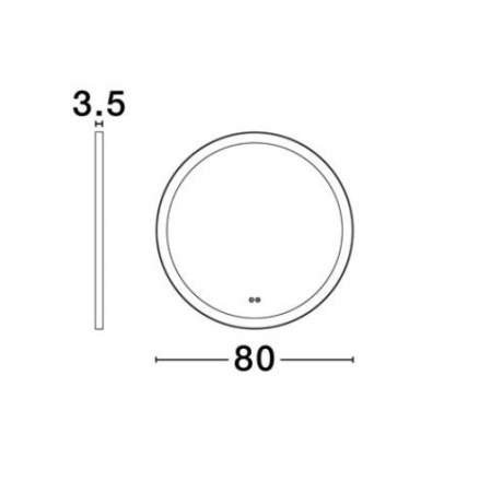 Oglinda rotunda LED URAL, iluminare frontala, 977 lm, IP44, intrerupator touch, functie dezaburire, diametru 80 cm - NOVA LUCE [5]