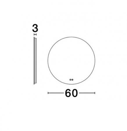 Oglinda rotunda LED DAB, iluminare indirecta, 780 lm, IP44, intrerupator touch, functie dezaburire, diametru 60 cm - NOVA LUCE [6]