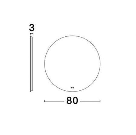 Oglinda rotunda LED DAB, iluminare indirecta, 912 lm, IP44, intrerupator touch, functie dezaburire, diametru 80 cm - NOVA LUCE [6]