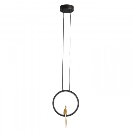Lampi suspendate - Lampă suspendată LED AMICI, negru/auriu, 3000K - Step into Design