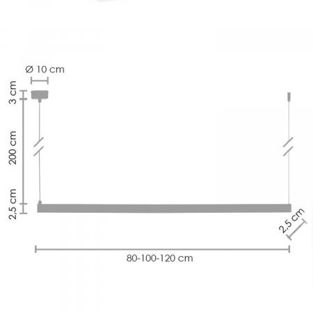 Lampa suspendata BEAM LED neagra, 3000K, lungime 120 cm - STEP INTO DESIGN [5]