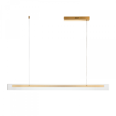 Lampi suspendate - Lustră suspendată LED LONGIN aurie, 3000K, 120 cm