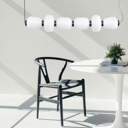 Lampă suspendată LED BRILLA-6, negru/alb, 3000 K, 125 cm [9]