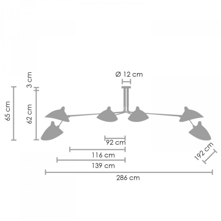 Lustră CRANE-6P neagră, 40W, 286 cm - Step into Design [5]