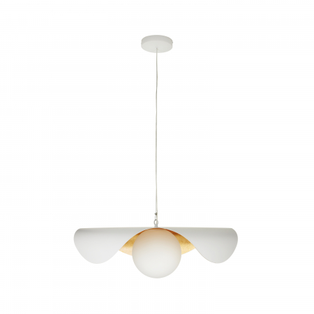 Corpuri de iluminat - INTERIOR - Lustră suspendată Enzo, alb/auriu, 80 cm - Step Into Design