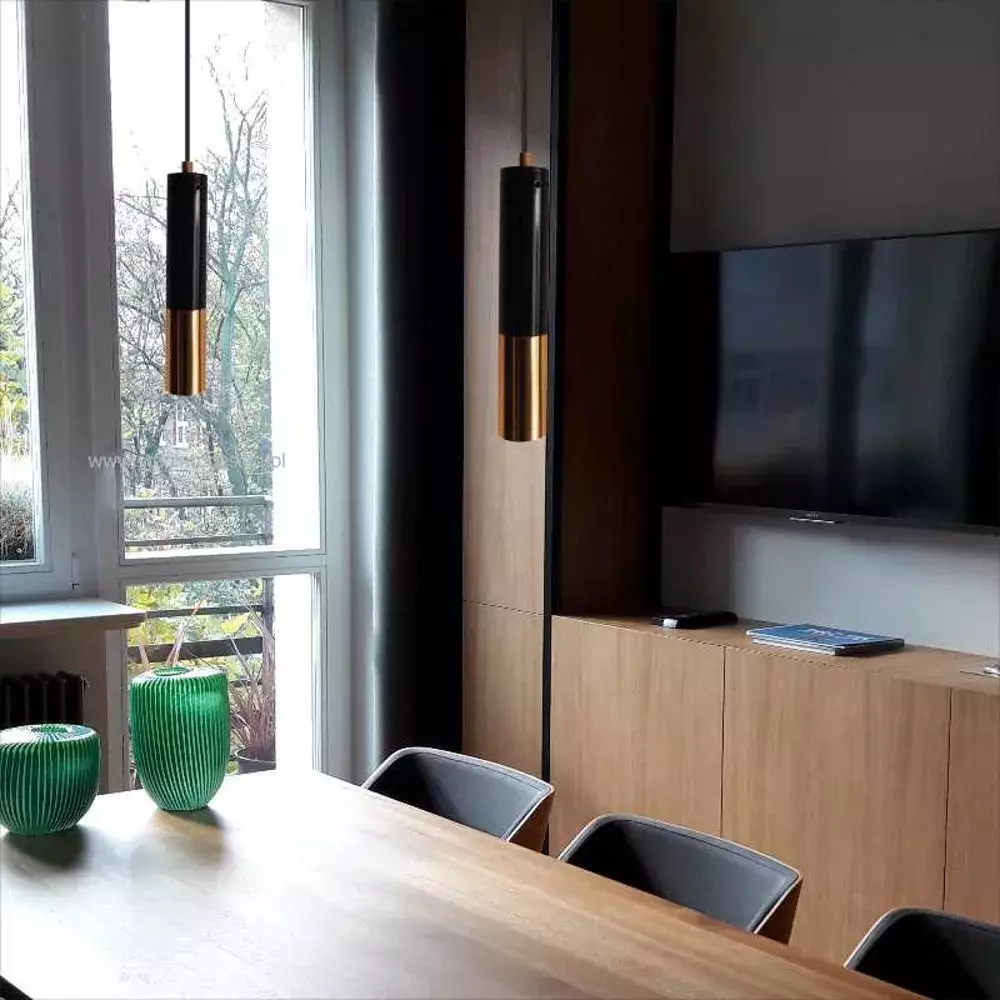 Lampă suspendată GOLDEN PIPE-1, neagră cu auriu - Step into Design [4]