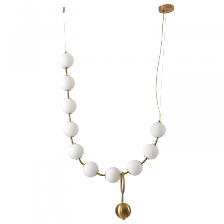 Lampi suspendate - Lampă suspendată LED CORALLI, alb/alamă, 150 cm - Step into Design